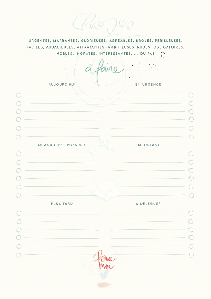 CAR 875 To do list Mon Amie Luce "Cœur"
