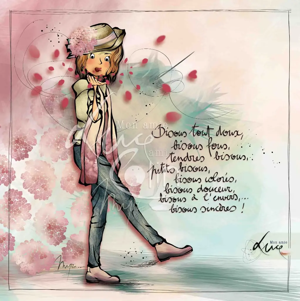 CS 1010 - Carte Mon Amie Luce "Bisous tout doux…"