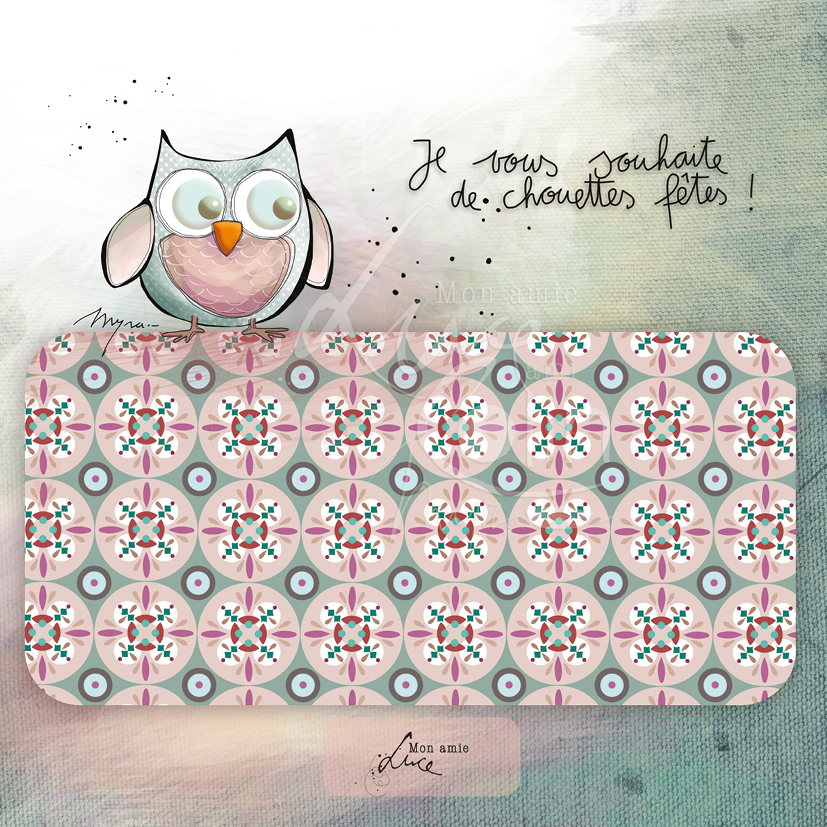 CS 771 - Carte de voeux Mon Amie Luce "De chouettes fêtes"