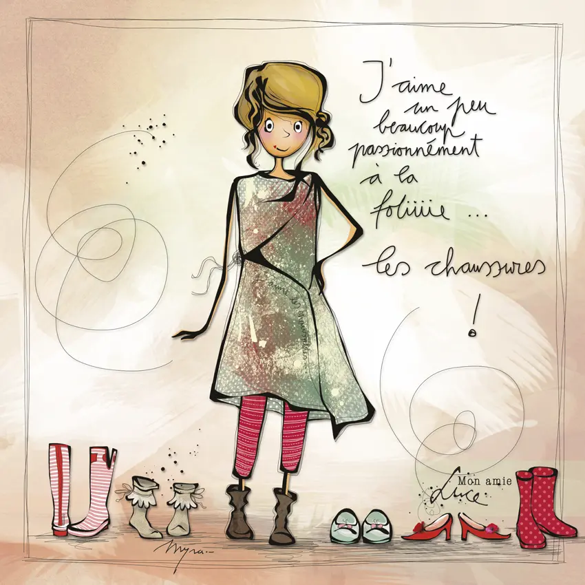 CS 880 - Carte Mon Amie Luce "J'aime un peu, beaucoup les chaussures"