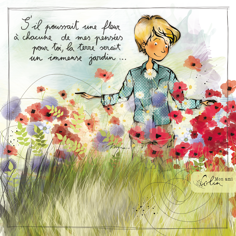 CS 895 - Carte Mon Ami Colin "S'il poussait une fleur"