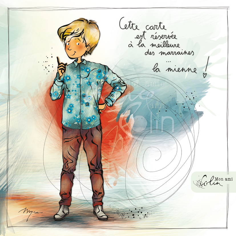 CS 901 - Carte Mon Ami Colin "Meilleure des marraines"