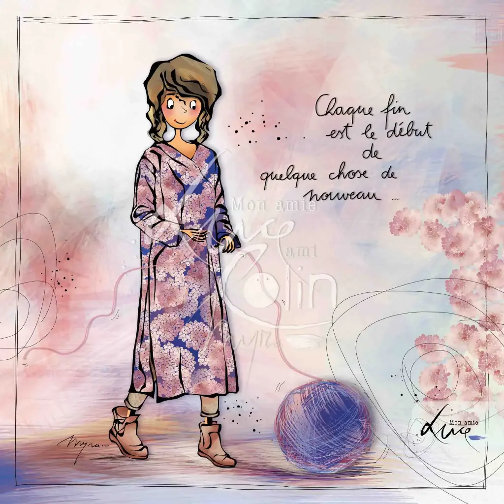 CS 971 - Carte Mon Amie Luce " Chaque fin est le début"