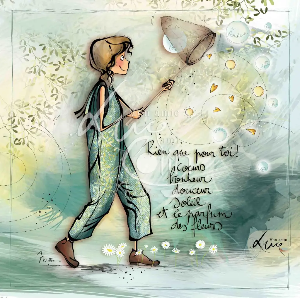 CS 993 - Carte Mon Amie Luce "Rien que pour toi! Cœurs, bonheur,…"