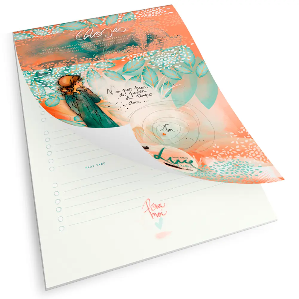 CAR 872 Bloc-note To do list Mon Amie Luce "N'aie pas peur" format A5 100 pages