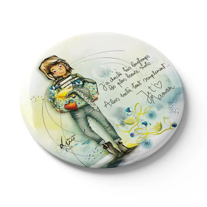 MGN 005 - Magnet "Je t'aime Maman" - Mon Amie Luce