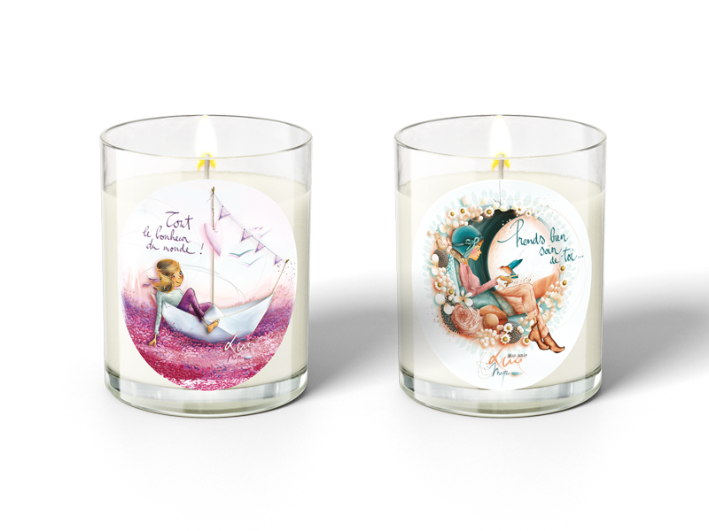 Assortiment minis bougies n°1 "Tout le bonheur du monde" & Prends bien soin de toi"