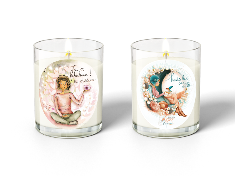 Assortiment minis bougies n°4 "Prends bien soin de toi" & "Tu es fabuleuse"