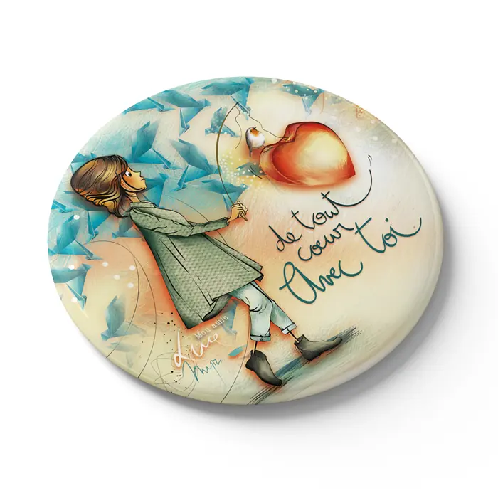 MGN 051 - Magnet "De tout coeur avec toi"- Mon amie Luce  