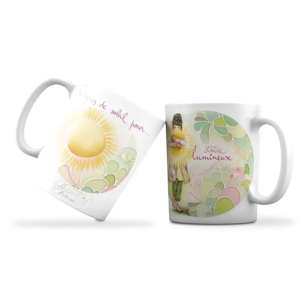 Mug 963 en céramique MAT - émail blanc 250 ml Mon Amie Luce "Rayon de soleil"