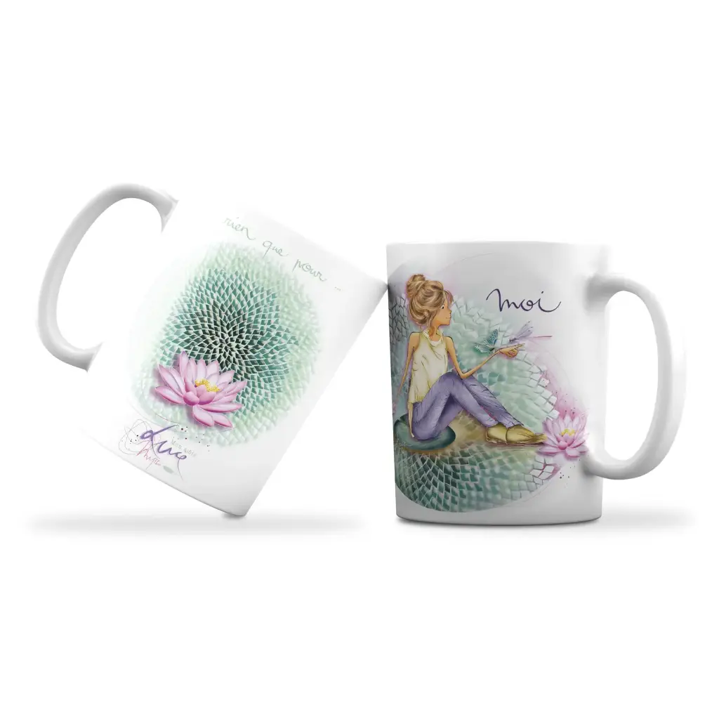 Mug 964 en céramique MAT - émail blanc 250ml Mon Amie Luce  "Rien que pour moi"