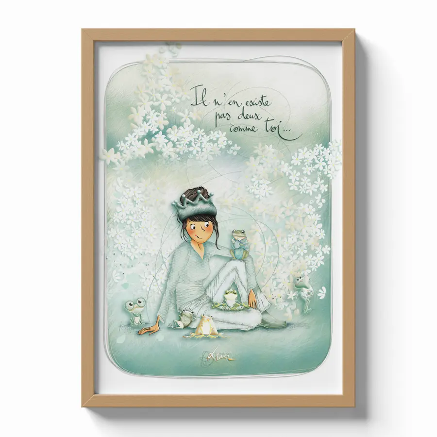 PO 005 - Poster Mon Amie Luce - Édition limitée 30 x 40 cm " il n'en existe pas deux comme toi "