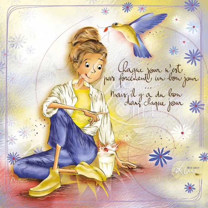 CS 1202 - Carte Mon Amie Luce "Chaque jour n'est pas forcément un bon jour… mais il y a du bon dans chaque jour"
