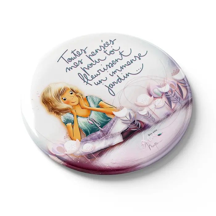 MGN 074 - Magnet "Toutes mes pensées pour toi fleurissent un immense jardin" - Mon Amie Luce