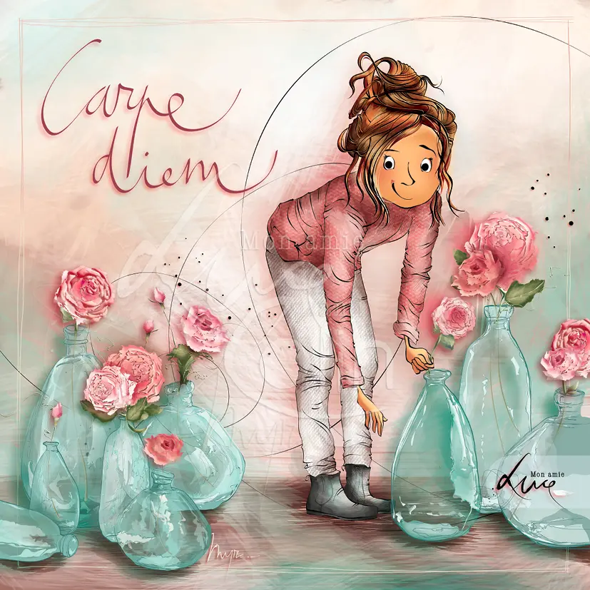 CS 1180 - Carte Mon Amie Luce "Carpe Diem (roses)"