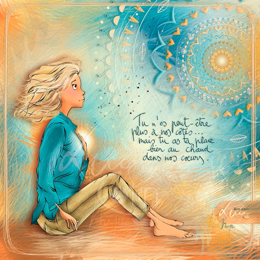 CS 1186 -  Carte Mon Amie Luce "Tu n'es peut-être plus à nos côtés..."