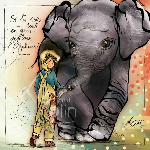 [CS 981] CS 981 - Carte Mon Amie Luce " Si tu vois tout en gris"