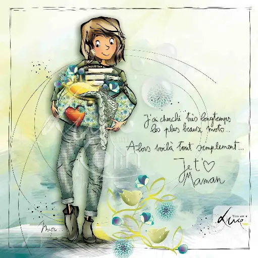 [CS 982] CS 982 - Carte Mon Amie Luce " Maman je t'aime"