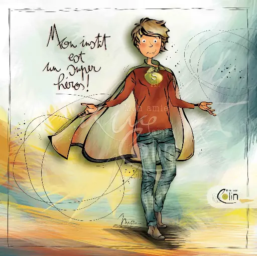 [CS 992] CS 992 - Carte Mon Amie Luce "Mon instit est un super héros"