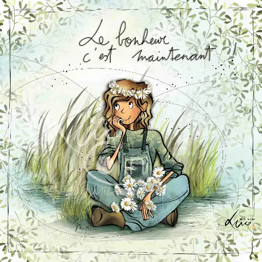 [CS 945] CS 945 - Carte Mon Amie Luce "Le bonheur c'est maintenant" Mon Amie Luce