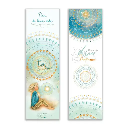 [MP 026] MP 026 - Marque page Mon Amie Luce "Plein de bonnes ondes rien que pour toi"