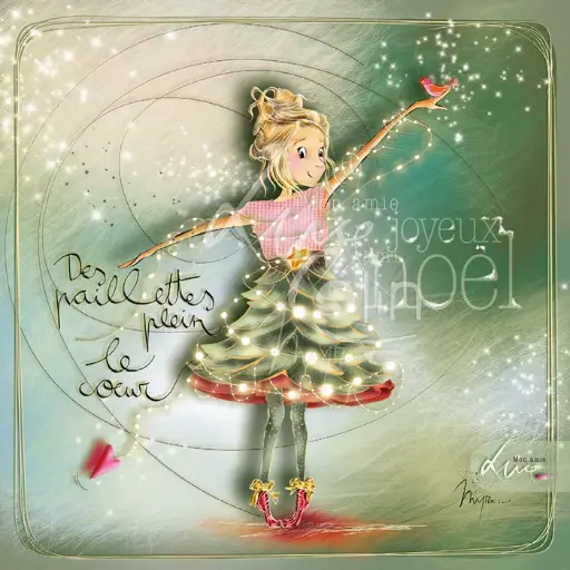 [CS 1235] CS 1235 - Carte Mon Amie Luce "Des paillettes plein le cœur"