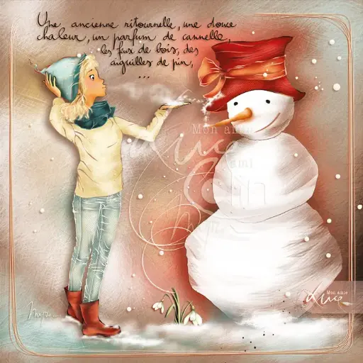 [CS 1236] CS 1236 - Carte Mon Amie Luce "Une ancienne ritournelle, une douce chaleur, un parfum de canelle ..."